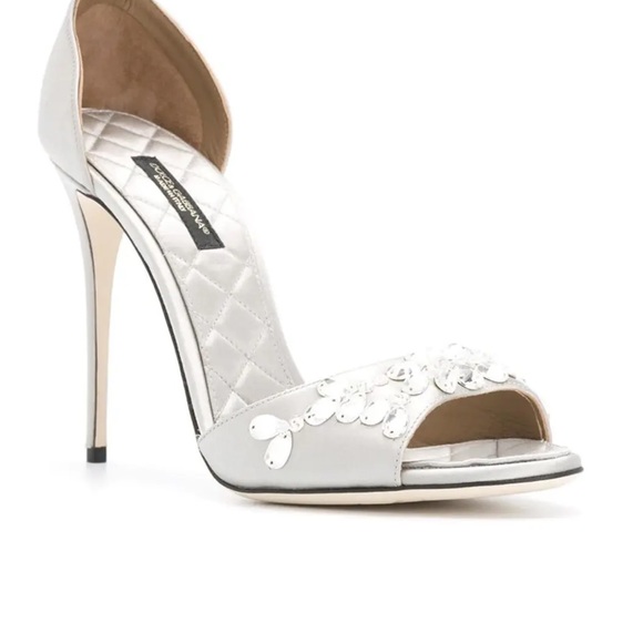 Gorgeous Dolce & Gabbana silver stiletto sandals size 7.5 - Picture 6 of 10